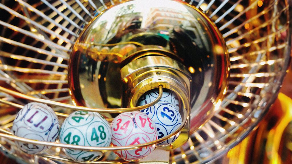 Lottery balls showing various numbers including the number 13