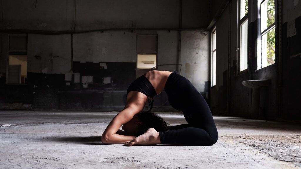 arching back yoga pose