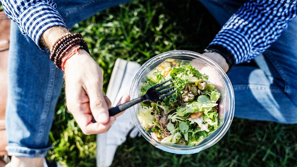 A person eating a salad-2.