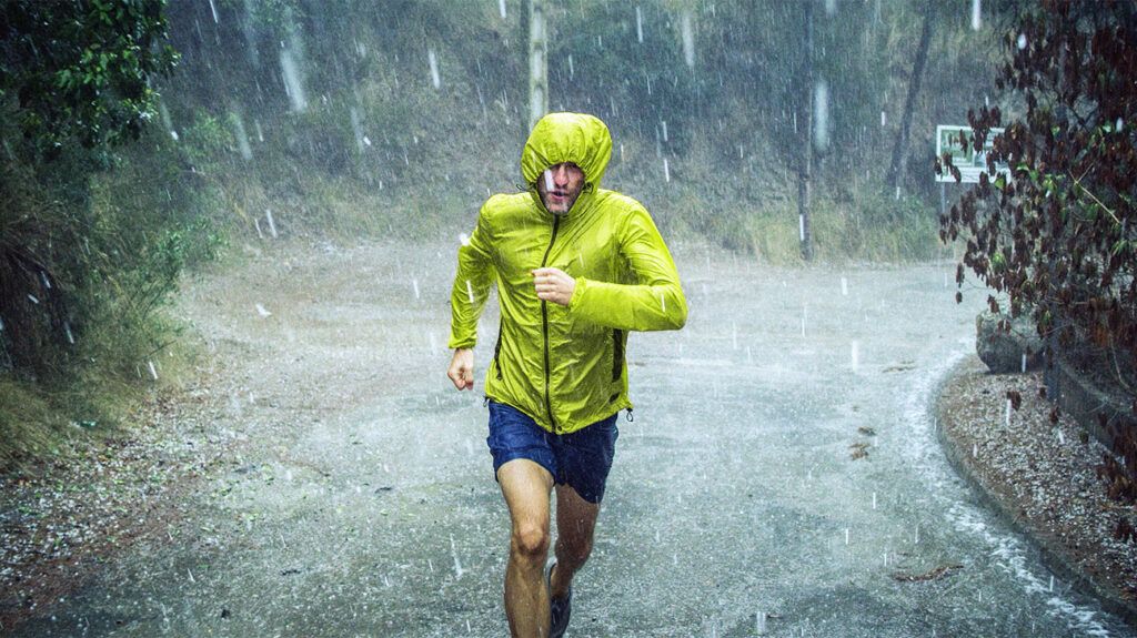 running in rain