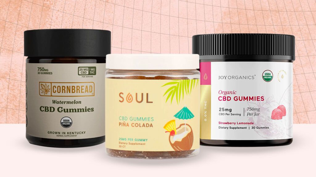 A selection of the best CBD gummies for anxiety, tried and tested: Cornbread, Joy Organics, and Soul.