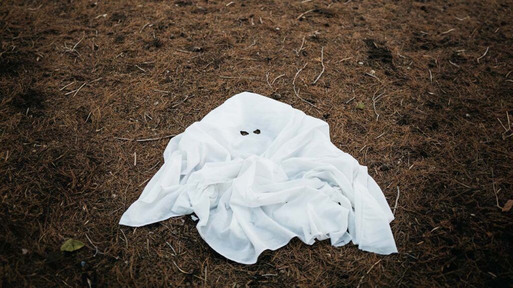 Ghost costume on grass