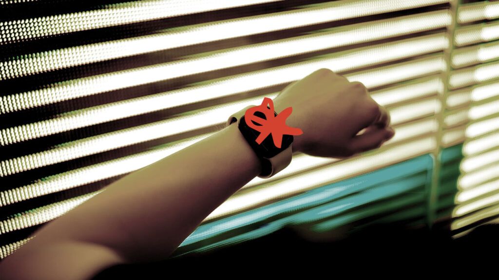 A smart watch on a person's wrist
