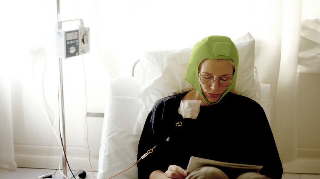 Female receiving chemotherapy