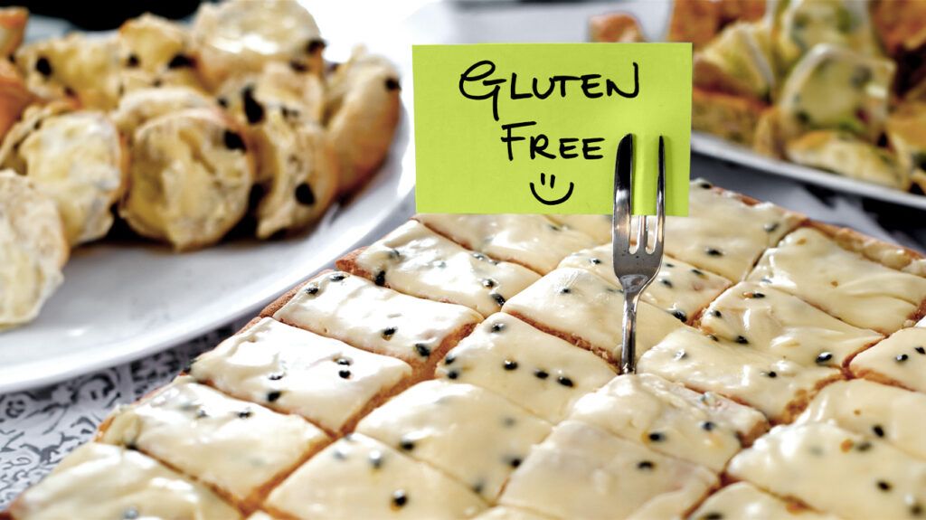 Cakes with a gluten free sign 1