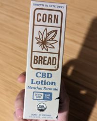 An MNT tester's photos of Cornbread CBD Lotion with Menthol