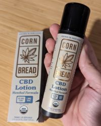 An MNT tester's photos of Cornbread CBD Lotion with Menthol
