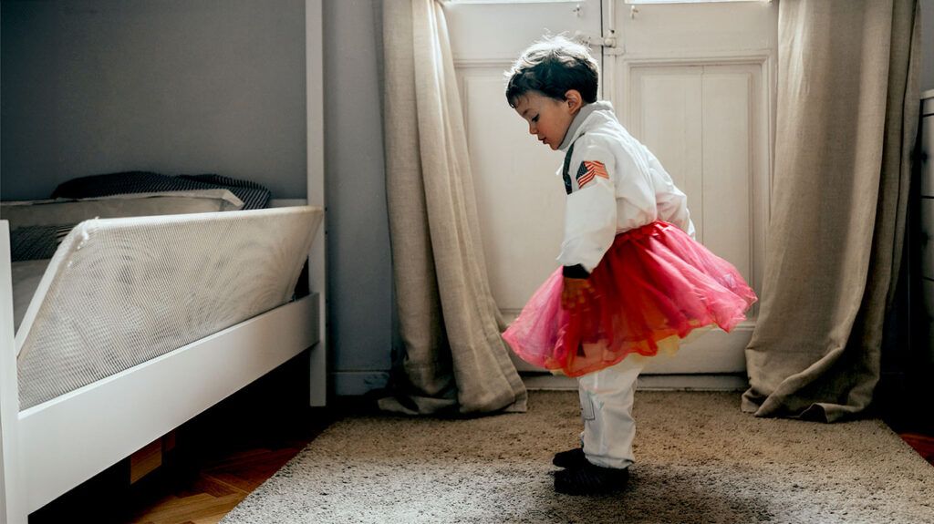 child dressing up