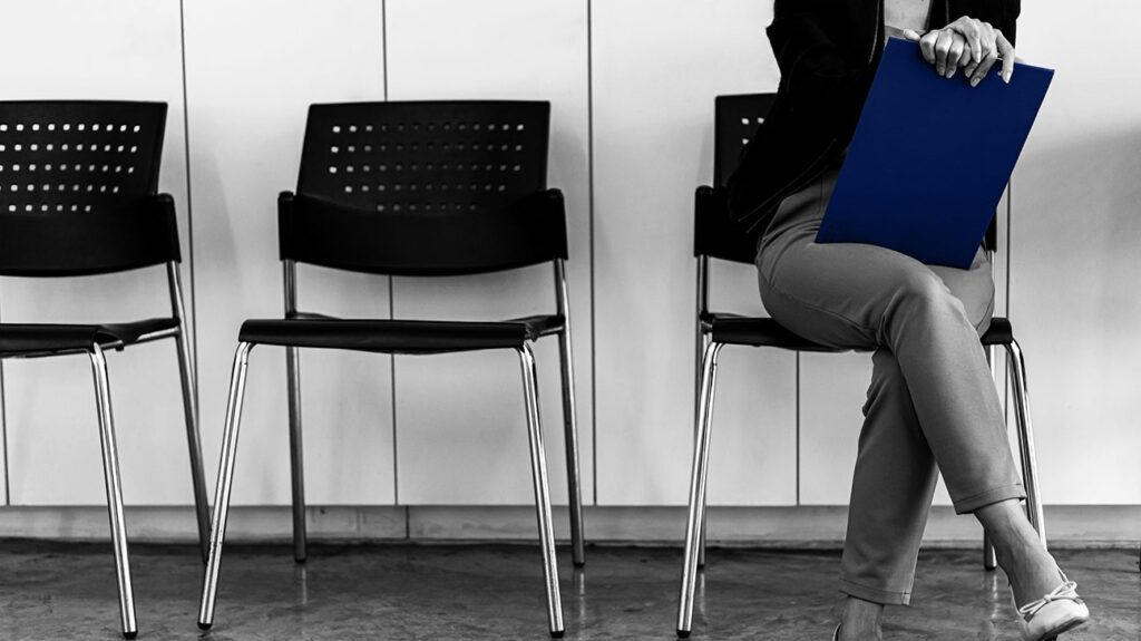 A person sitting in a waiting room-2.