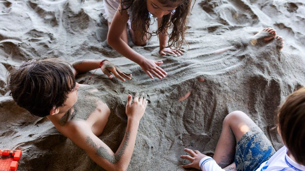 kids playing in sand