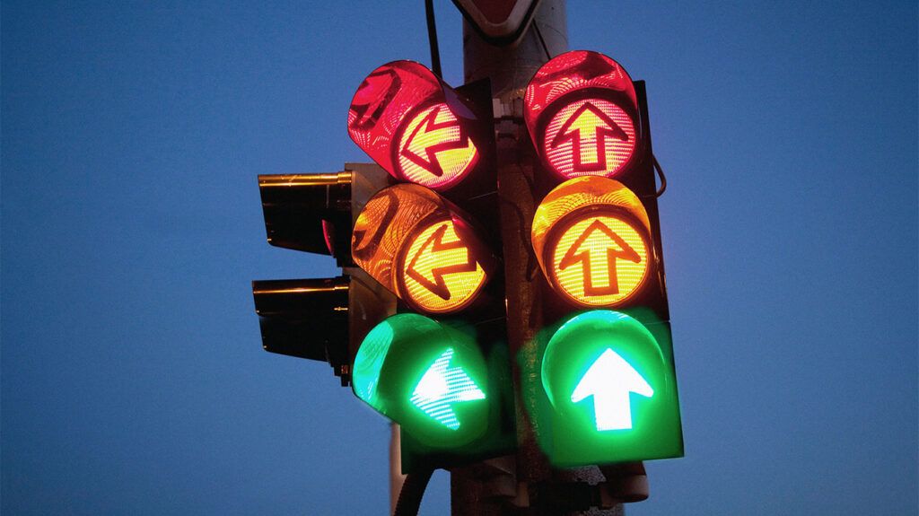 Traffic sign at night