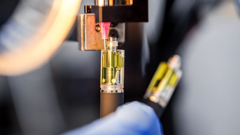 A manufacturer preparing CBD distillate-1.