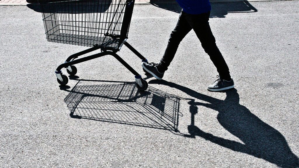 Person pushing a trolley