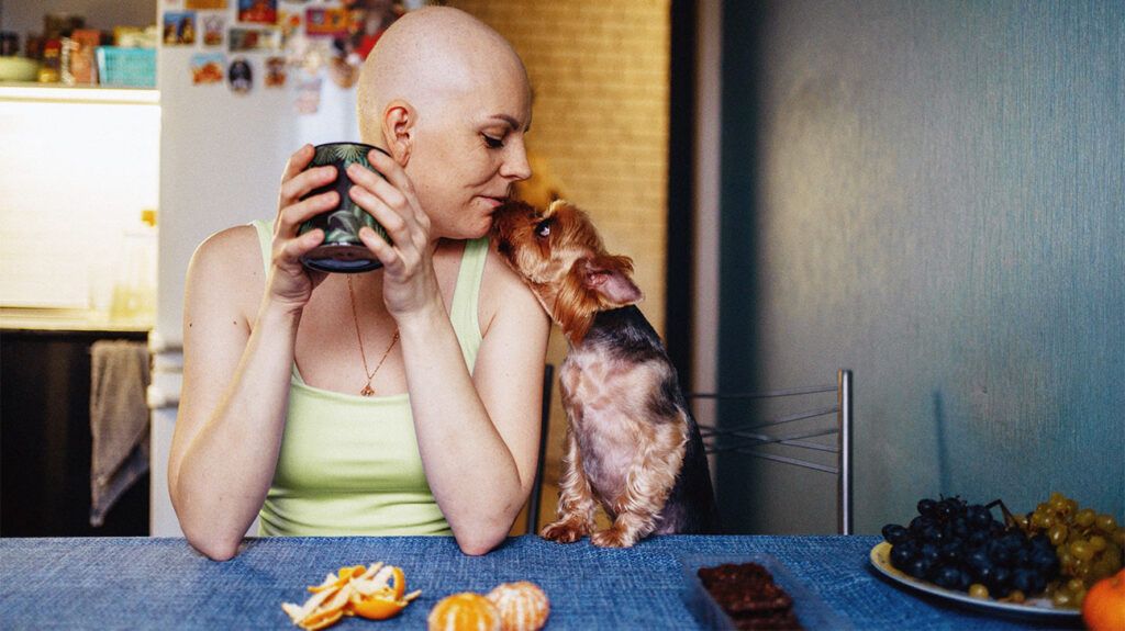 A woman with cancer.