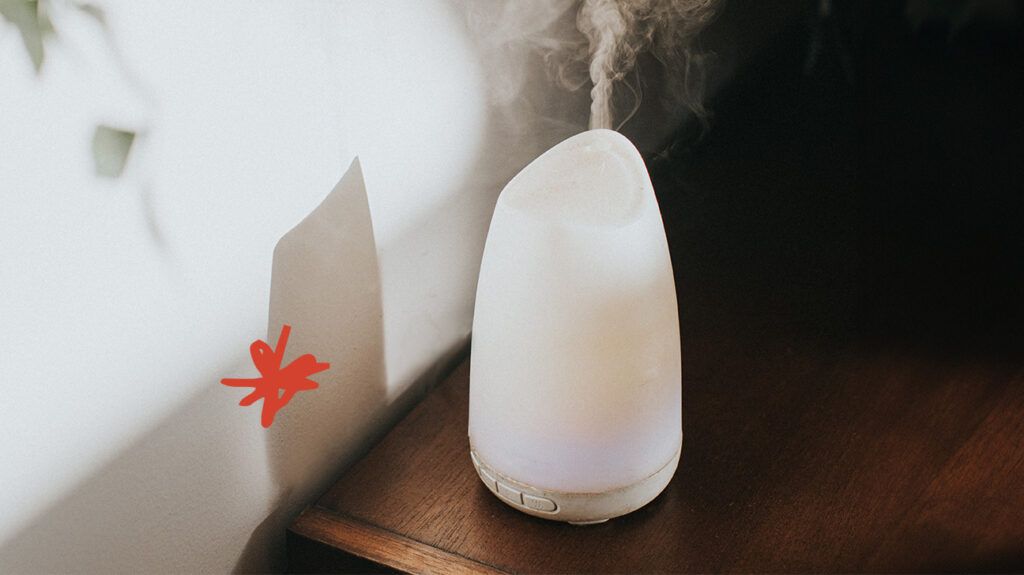 A small humidifier on a shelf