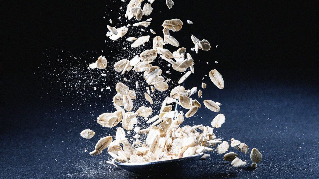 Oats falling onto a surface 1