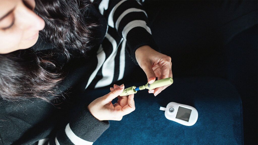 A person checking their blood sugar levels-2.