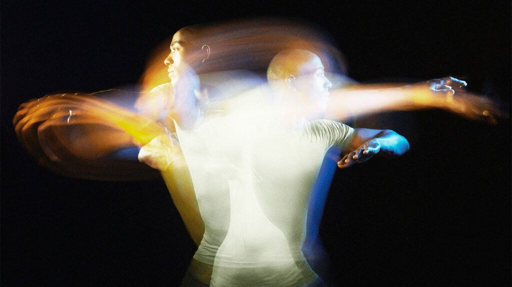 sports man exercising with motion blur