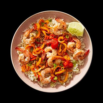 Blue Apron Spicy Veracruz style Shrimp with Brown Rice