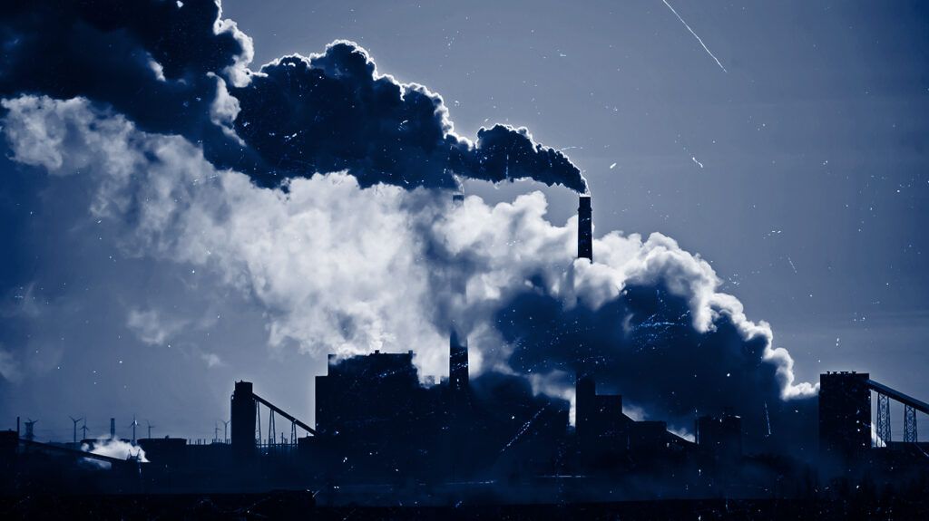 Pollution from a factory. 