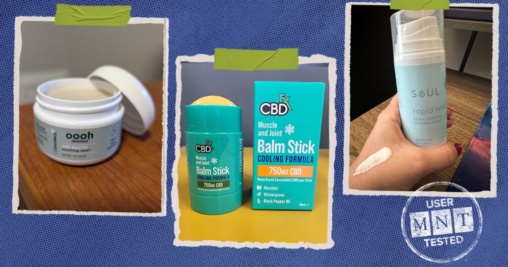 best cbd creams for arthritis pain tester review photos of Soul CBD and CBDdistillery balm by Margaret McMurray, and CBDfx Alice Porter-McLaughlin.