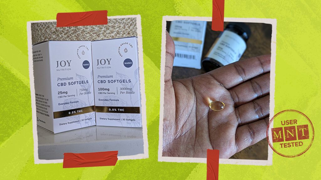 Tester Kristin Currin tries Joy Organics CBD capsules