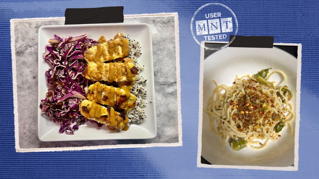 examples of meals MNT cooked while testing meal delivery services