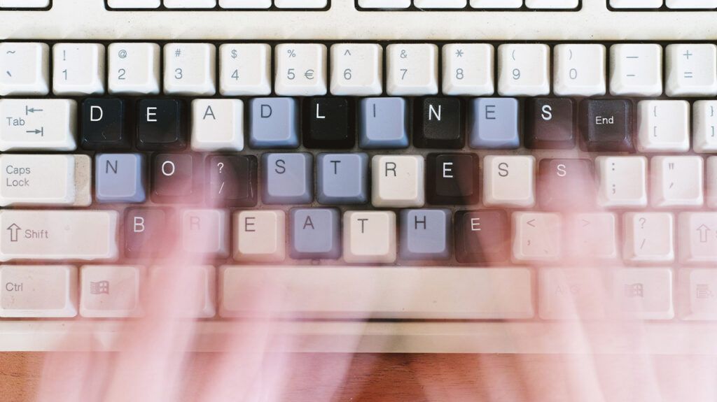 Keyboard with blurry fingers