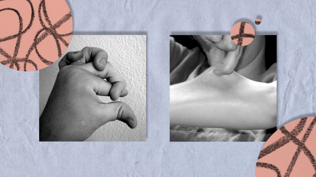 A collage of Ehlers-Danlos skin and joint flexibility.-1