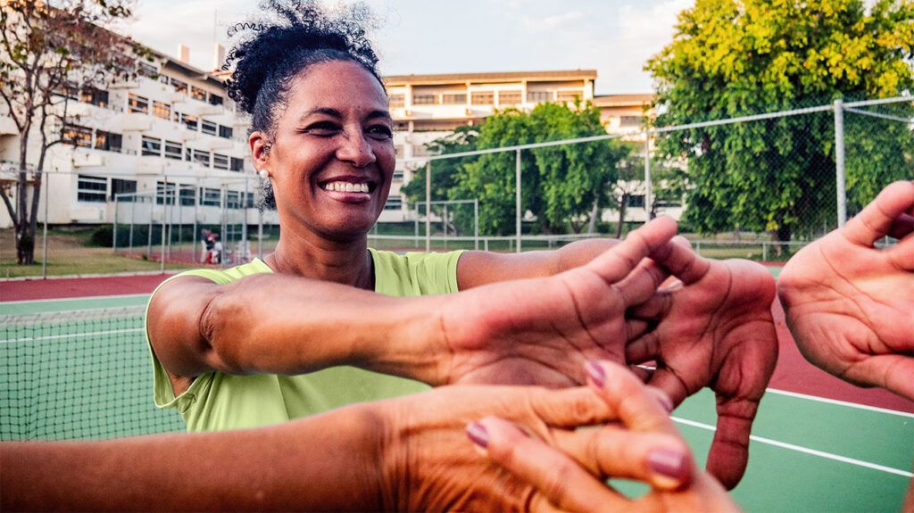 a woman flexing her fingers-1
