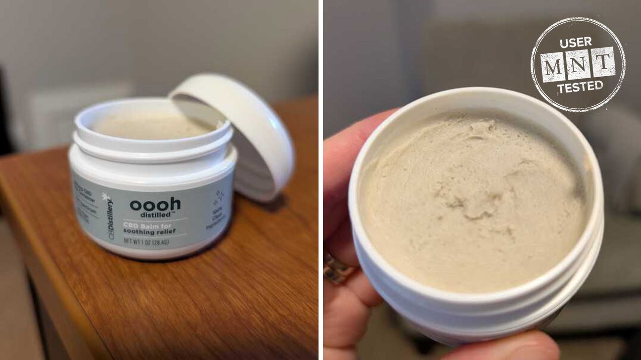 Tester photos of CBDistillery CBD balm.