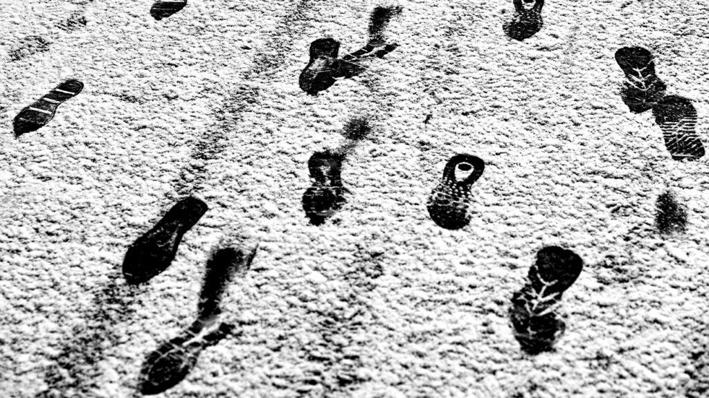 Footprints in the snow