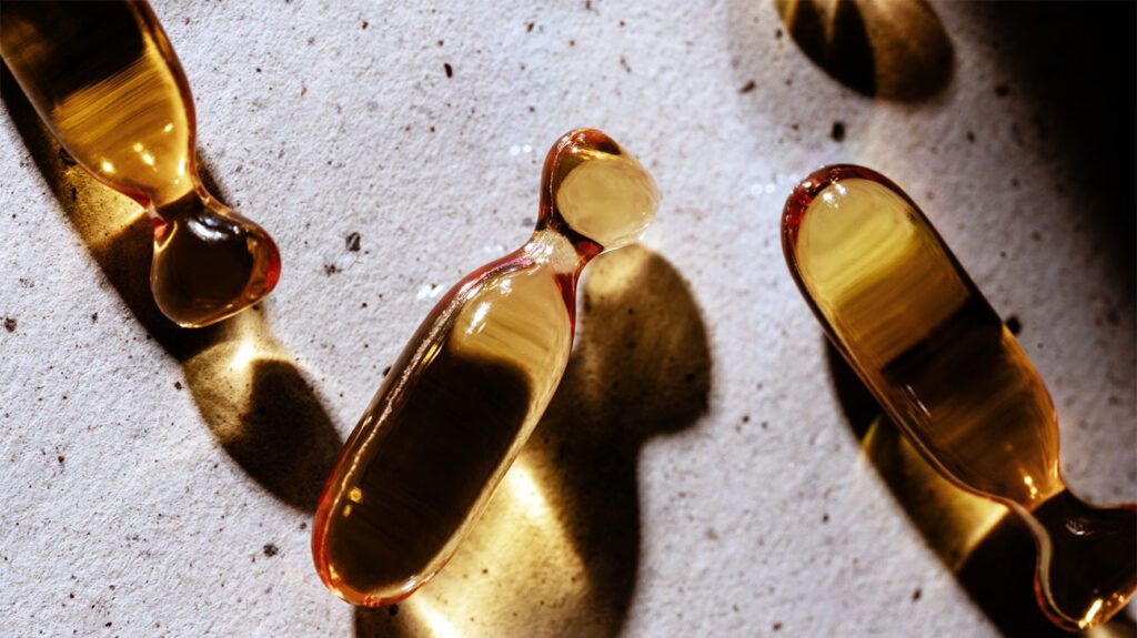close up of D3 supplement pills