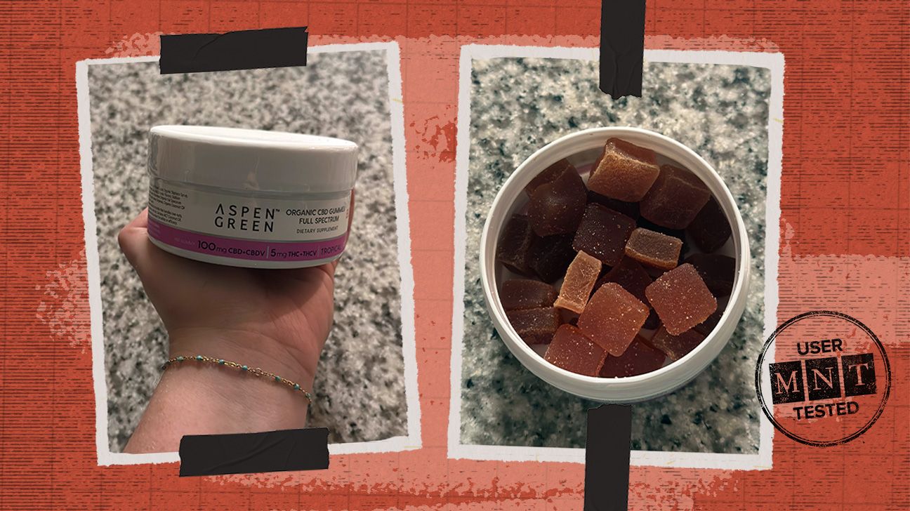 Our tester tries Aspen Green gummies.