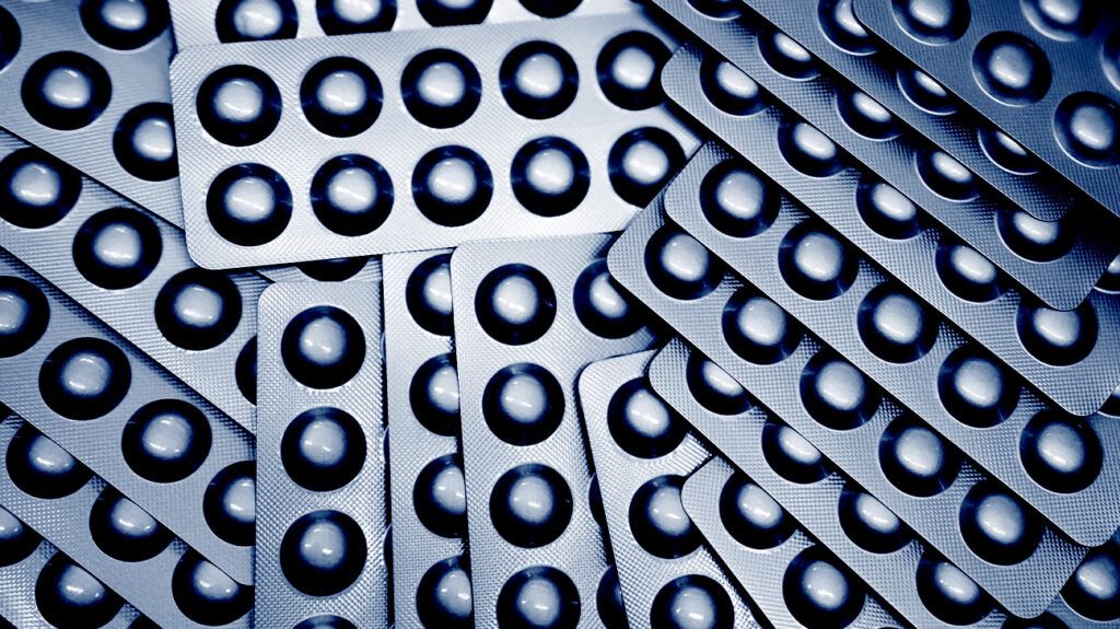 blue blister packs of medication