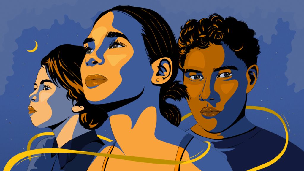 Illustration of 3 young Latinos of different races