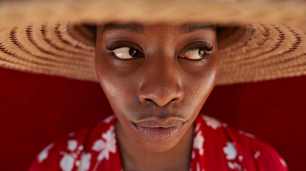 woman wearing a hat