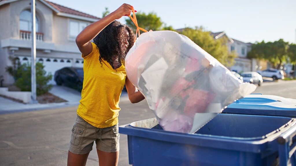 Woman doing a chore she and her spouse alternate