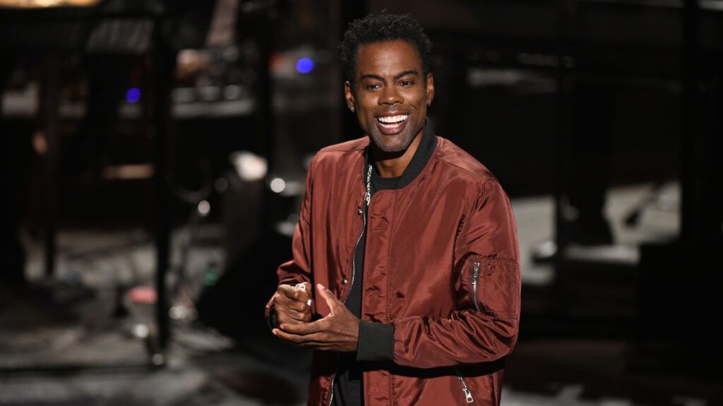 Comedian Chris Rock performs a monologue on Saturday Night Live