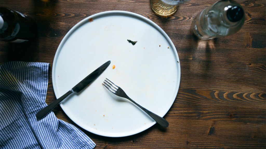 Empty plate after a meal