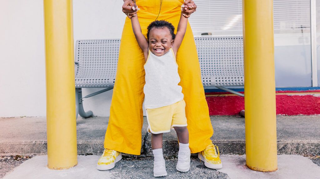 Mom with OCD holding her smiley child