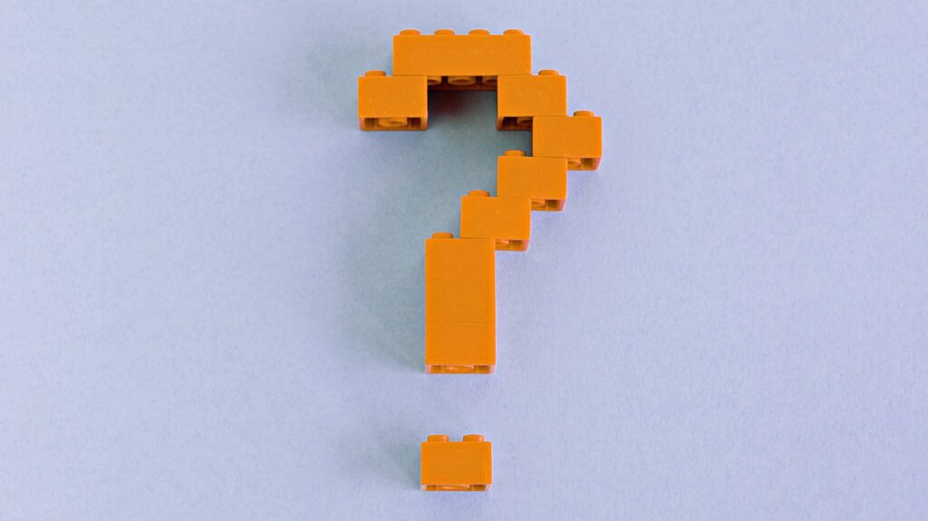 Legos in the form of a question mark, symbolic of questions about stress