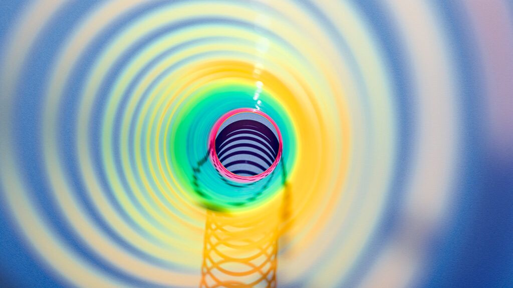 hypnotic view of the inside of a slinky