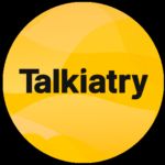 talkiatry logo against orange background