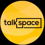 talkspace logo against orange background