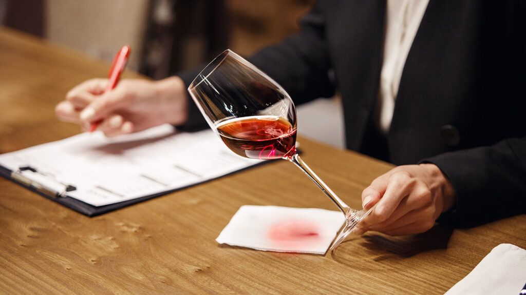 a person studying wine to become a sommelier