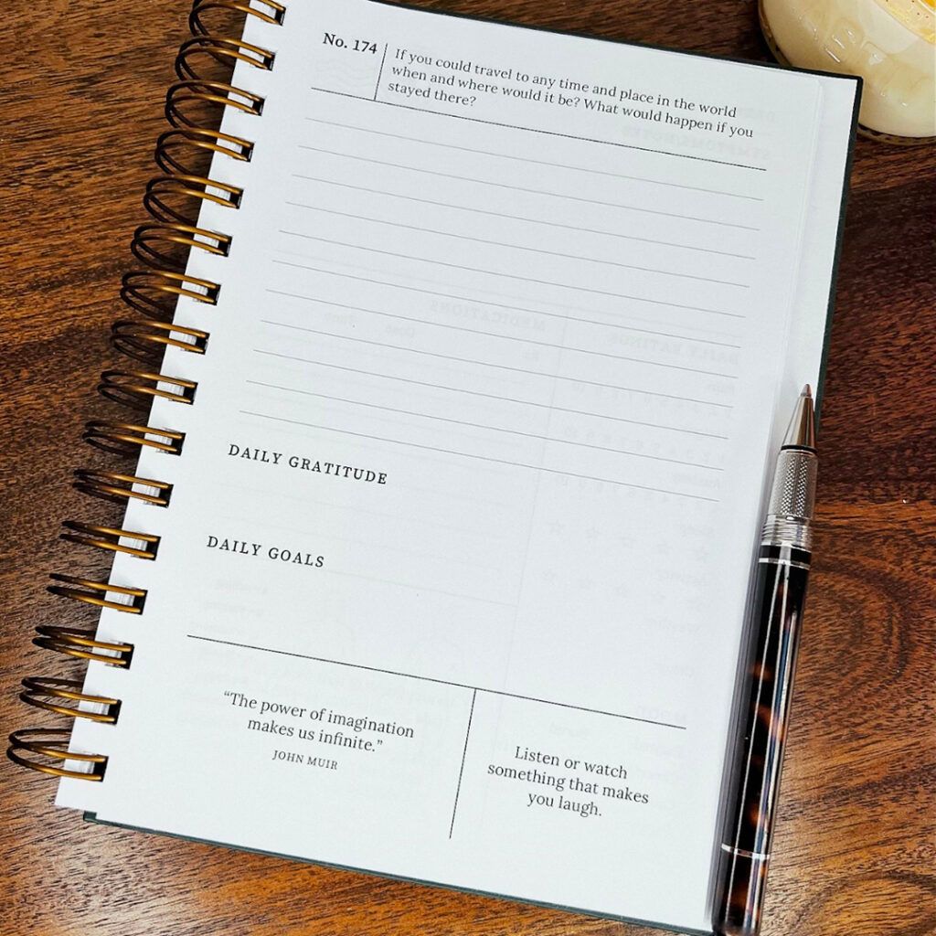 A page of the Mindflight Journal showing prompts