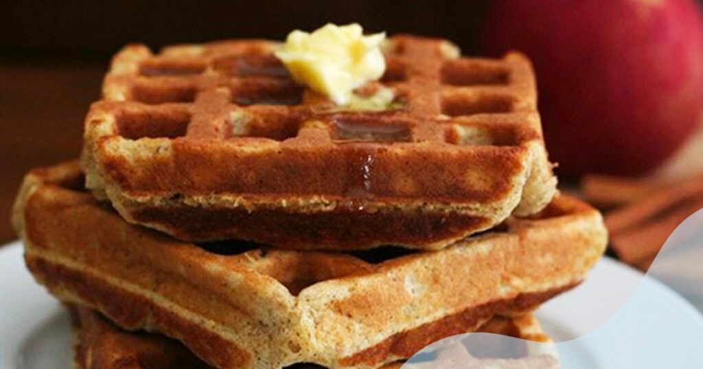 Apple cinnamon waffles topped with butter