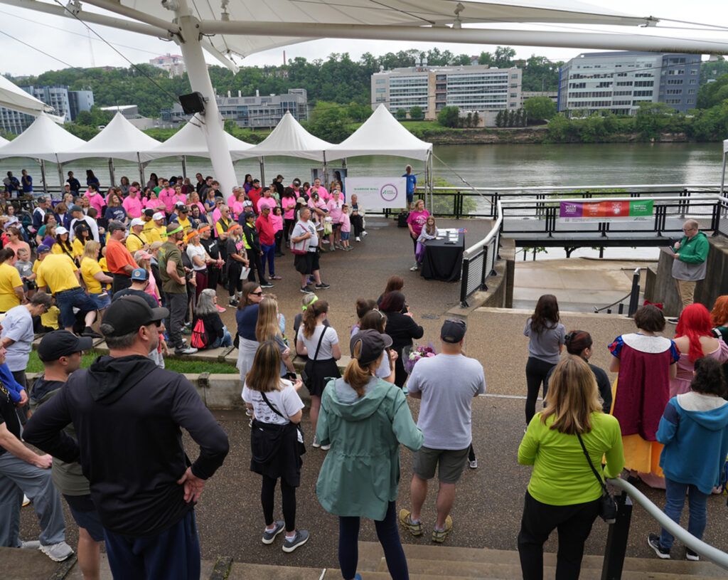 Arthritis Foundation CEO Steven Taylor speaking at the Pittsburgh Walk to Cure Arthritis event.