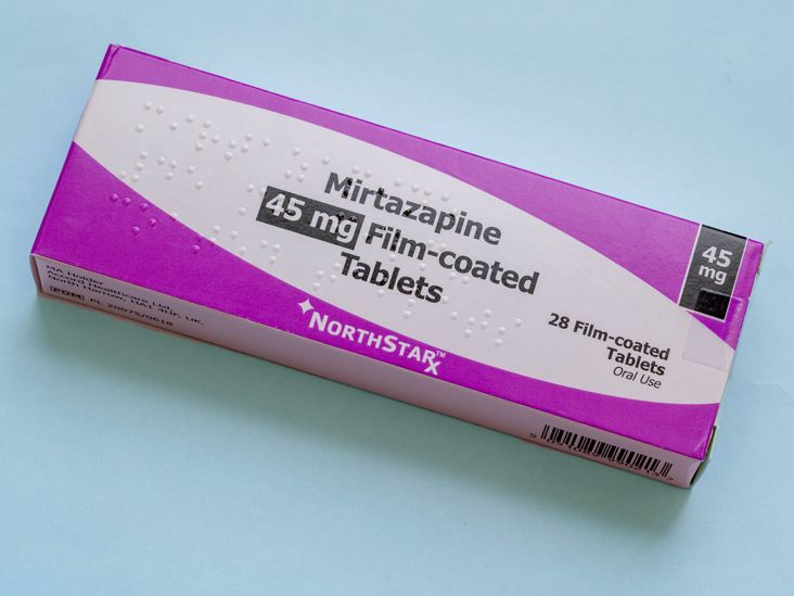 A box of mirtazapine, an antidepressant with fewer sexual side effects